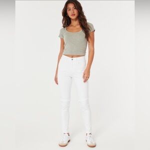 Hollister High Rise Super Skinny White Denim Jeans 27S